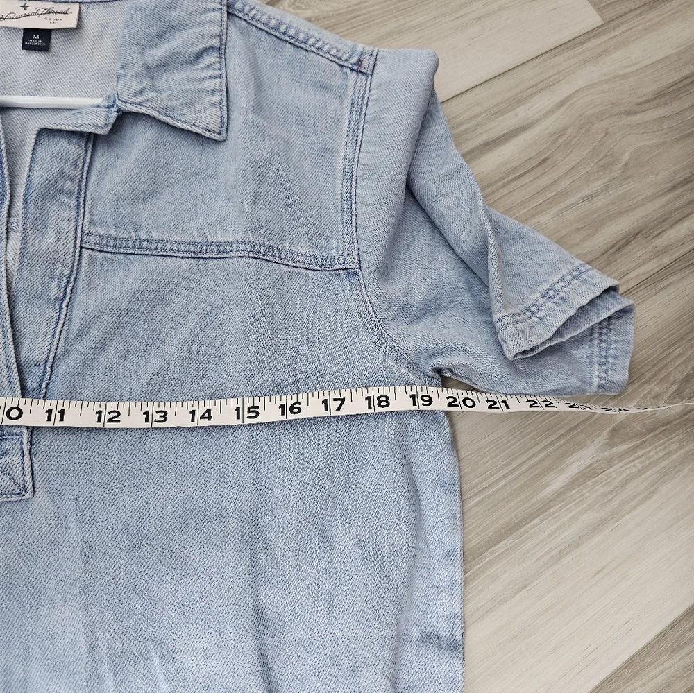 Light Blue Casual Dress with Drawstring Sz M - Picture 7 of 8